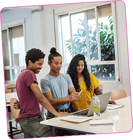 man explaining something on a laptop illustration